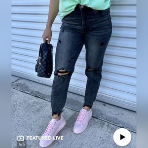 Risen jeans, black, size 11/30 high rise boyfriend fit